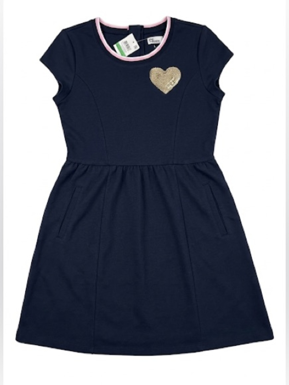 EPIC THREADS T-Shirt Dress with Sequin Heart Girls L NWT